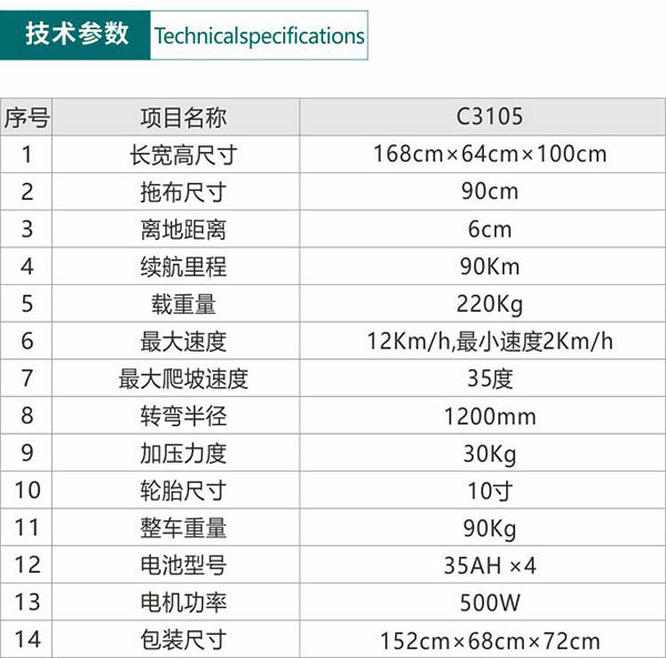 电动尼木尘推车C3105